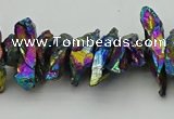 CNG5469 15.5 inches 6*10mm - 8*20mm nuggets plated quartz beads