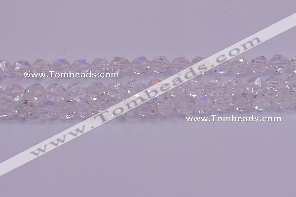 CNG5472 15.5 inches 8mm faceted nuggets white crystal beads