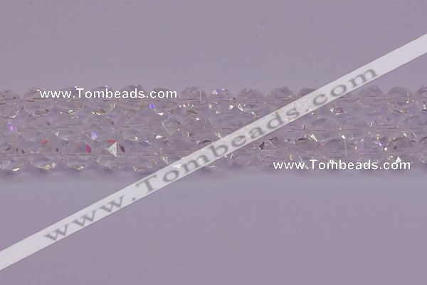 CNG5473 15.5 inches 10mm faceted nuggets white crystal beads