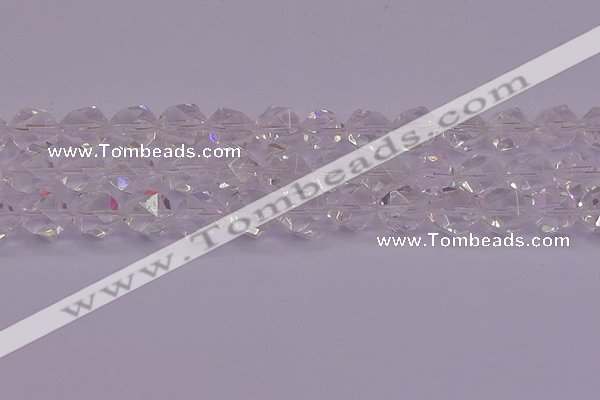 CNG5474 15.5 inches 12mm faceted nuggets white crystal beads