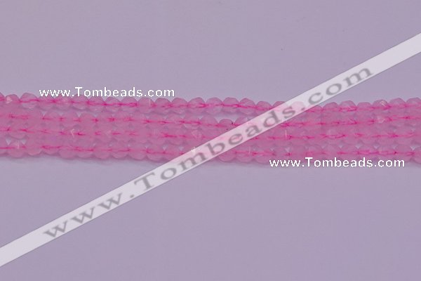 CNG5481 15.5 inches 6mm faceted nuggets rose quartz beads