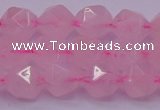 CNG5483 15.5 inches 10mm faceted nuggets rose quartz beads