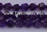 CNG5491 15.5 inches 6mm faceted nuggets amethyst gemstone beads