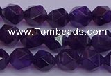 CNG5492 15.5 inches 8mm faceted nuggets amethyst gemstone beads