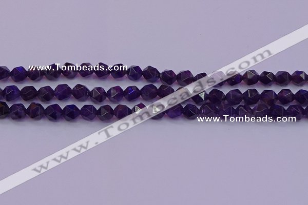 CNG5492 15.5 inches 8mm faceted nuggets amethyst gemstone beads