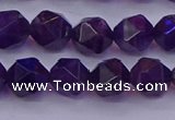 CNG5493 15.5 inches 10mm faceted nuggets amethyst gemstone beads