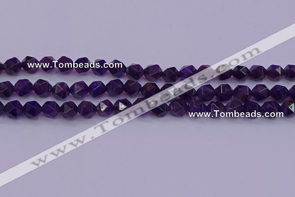 CNG5493 15.5 inches 10mm faceted nuggets amethyst gemstone beads