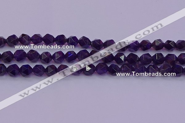 CNG5494 15.5 inches 12mm faceted nuggets amethyst gemstone beads