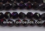 CNG5501 15.5 inches 6mm faceted nuggets black agate beads