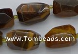 CNG5512 12*16mm - 15*25mm faceted nuggets yellow tiger eye beads