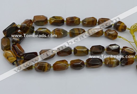 CNG5512 12*16mm - 15*25mm faceted nuggets yellow tiger eye beads