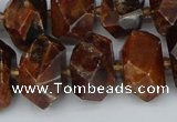 CNG5517 12*16mm - 15*20mm faceted nuggets orange garnet beads