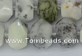 CNG5520 12*16mm - 15*20mm faceted nuggets white opal gemstone beads