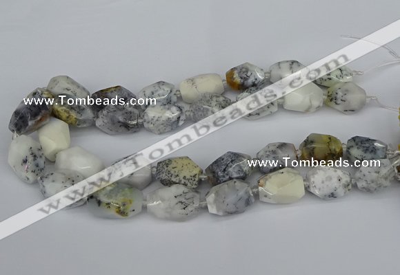 CNG5521 12*16mm - 15*25mm faceted nuggets white opal gemstone beads