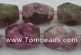 CNG5523 12*16mm - 15*25mm faceted nuggets pink tourmaline beads