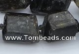 CNG5555 15.5 inches 18*20mm - 20*28mm nuggets black tourmaline beads