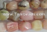 CNG556 15.5 inches 8*10mm nuggets pink opal gemstone beads