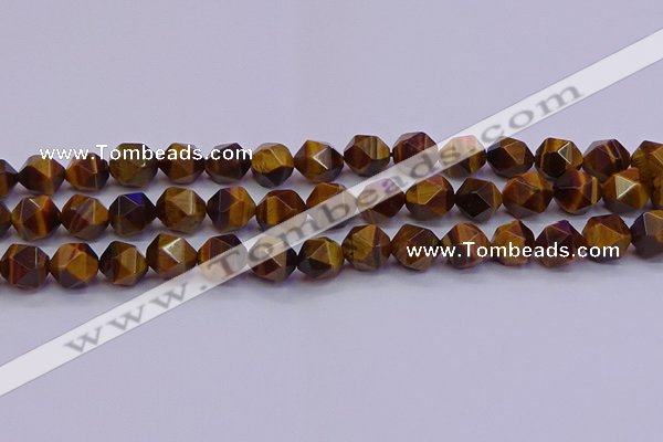 CNG5578 15.5 inches 10mm faceted nuggets yellow tiger eye beads