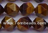 CNG5579 15.5 inches 12mm faceted nuggets yellow tiger eye beads