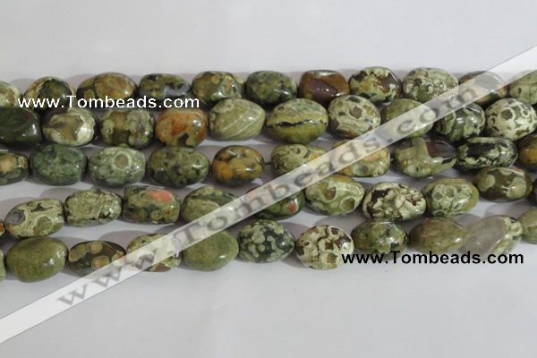 CNG558 15.5 inches 13*18mm nuggets rhyolite gemstone beads