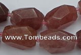 CNG5585 12*16mm - 15*25mm faceted nuggets strawberry quartz beads