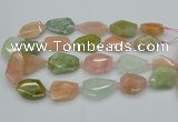 CNG5591 15.5 inches 22*28mm - 25*35mm faceted freeform morganite beads