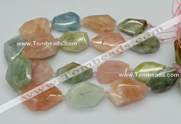 CNG5592 15.5 inches 25*35mm - 30*40mm faceted freeform morganite beads