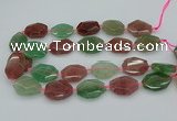 CNG5596 20*25mm - 25*35mm faceted freeform mixed strawberry quartz beads