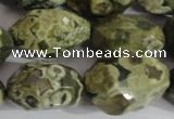 CNG560 15.5 inches 14*20mm faceted nuggets rhyolite gemstone beads