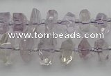 CNG5600 15.5 inches 6*16mm - 8*18mm faceted nuggets amethyst beads