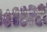 CNG5601 6*16mm - 8*18mm faceted nuggets lavender amethyst beads