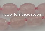 CNG5608 15.5 inches 10*14mm - 13*18mm faceted nuggets rose quartz beads