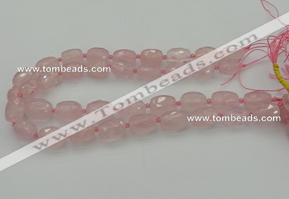 CNG5608 15.5 inches 10*14mm - 13*18mm faceted nuggets rose quartz beads
