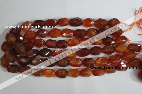 CNG561 15.5 inches 14*20mm faceted nuggets red agate beads