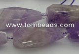 CNG5611 15*35mm - 18*45mm faceted teardrop lavender amethyst beads