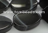 CNG5618 15.5 inches 22*30mm freeform black agate gemstone beads