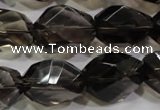 CNG562 15.5 inches 15*20mm faceted nuggets smoky quartz beads