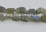 CNG5620 6*9mm - 10*16mm nuggets labradorite gemstone beads