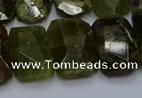 CNG5624 15.5 inches 15*20mm - 18*25mm faceted freeform green garnet beads