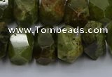 CNG5625 15.5 inches 10*14mm - 13*18mm faceted nuggets green garnet beads