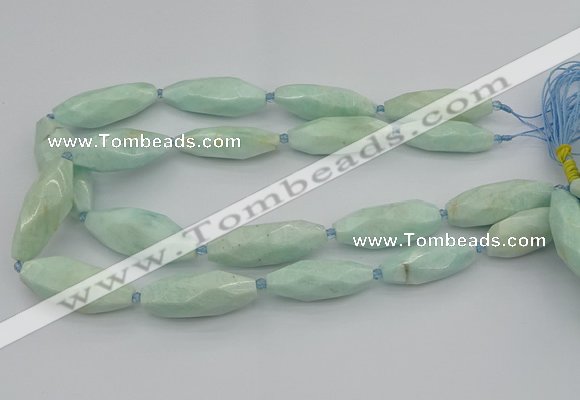 CNG5637 15.5 inches 15*35mm - 18*40mm faceted rice amazonite beads