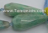 CNG5638 15.5 inches 15*35mm - 18*45mm faceted teardrop amazonite beads