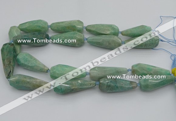 CNG5638 15.5 inches 15*35mm - 18*45mm faceted teardrop amazonite beads