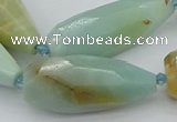 CNG5640 15.5 inches 15*35mm - 18*45mm faceted teardrop amazonite beads