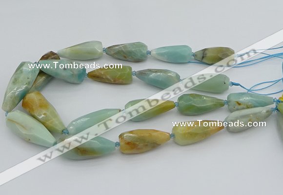 CNG5640 15.5 inches 15*35mm - 18*45mm faceted teardrop amazonite beads