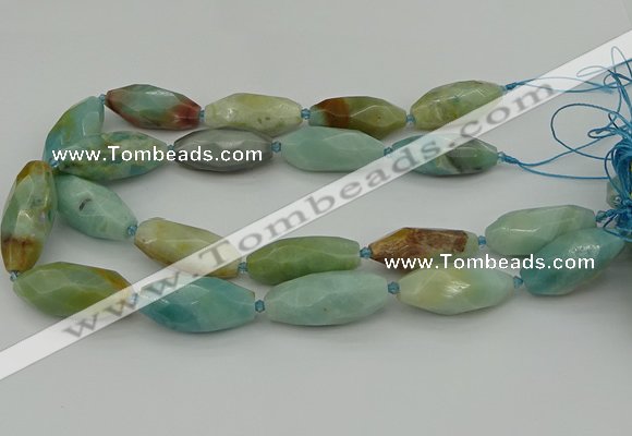 CNG5641 15.5 inches 15*35mm - 18*40mm faceted rice amazonite beads