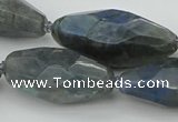 CNG5643 15.5 inches 15*35mm - 18*40mm faceted rice labradorite beads