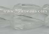 CNG5646 15*35mm - 18*45mm faceted teardrop white crystal beads