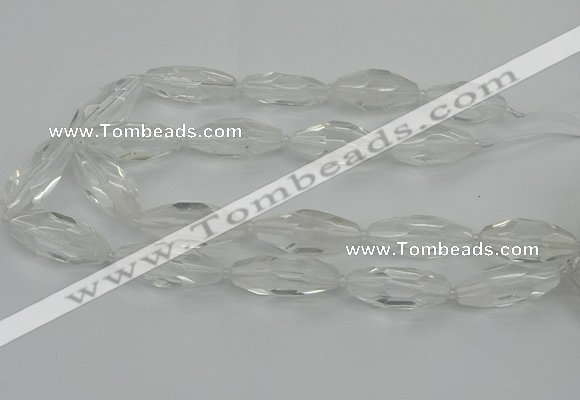 CNG5647 15.5 inches 15*35mm - 18*40mm faceted rice white crystal beads