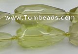 CNG5648 15*35mm - 18*45mm faceted teardrop lemon quartz beads